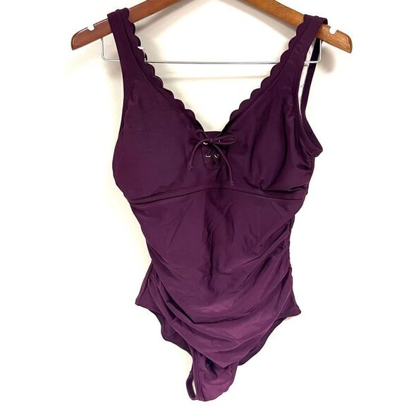 - Kona Sol plum colored one piece.  Size M - Picture 3 of 9